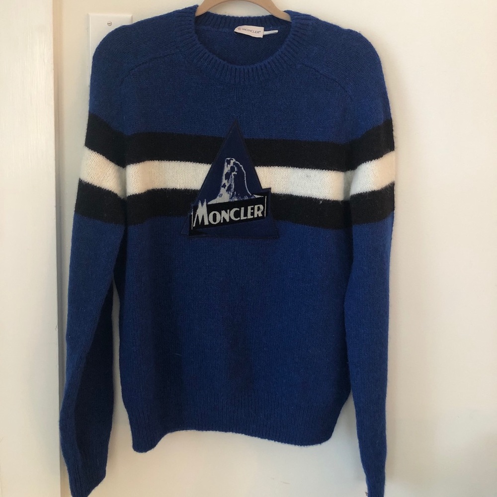 Moncler Men’s Strip Detail Logo Sweater